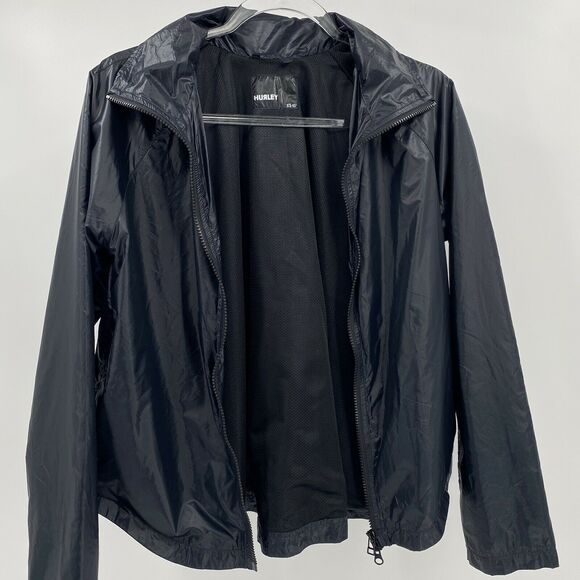 Hurley Womens Black Full Zip Windbreaker Jacket Size XS - Picture 3 of 8